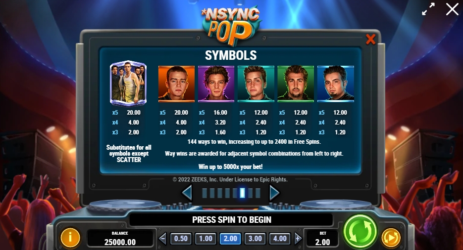 NSYNC POP ทดลองเล่น PLAY’n GO เครดิตฟรี UFABET ทดลองเล่น